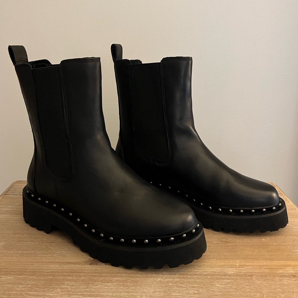 Vince Camuto Black Ankle Booties with Metallic Accents